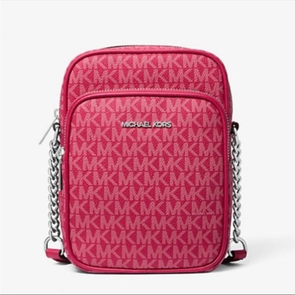 MICHAEL KORS Jet Set Travel  Signature Logo Crossbody Flight Bag